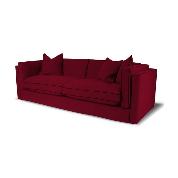 Czerwona sofa trzyosobowa Rodier Organdi