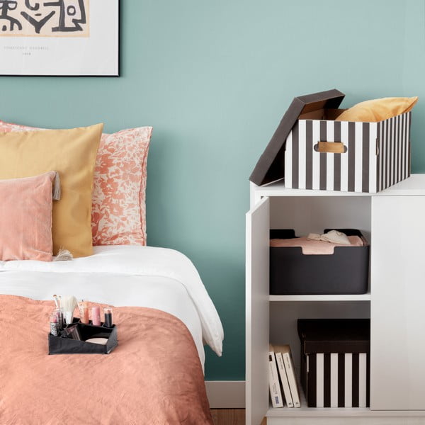 Kartonowe pojemniki zestaw 2 szt. z pokrywką Stripes – Compactor-image-2