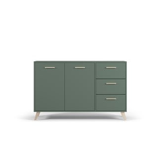 Zielona niska komoda 140x86 cm Burren – Cosmopolitan Design