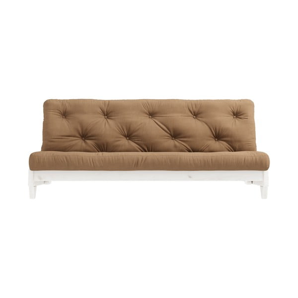Sofa rozkładana z brązowym pokryciem Karup Design Fresh White/Mocca