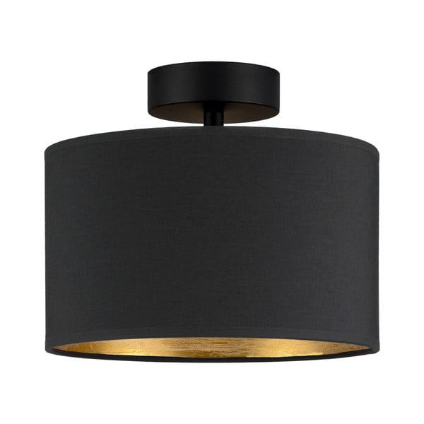 Czarna lampa sufitowa z detalem w złotym kolorze Sotto Luce Tres S, ⌀ 25 cm