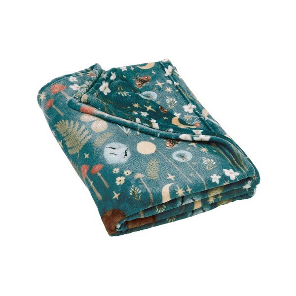 Zielony koc z mikropluszu 130x170 cm Enchanted Twilight Animals – Catherine Lansfield