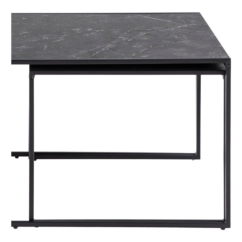 Stoliki z blatem w dekorze marmuru w kolorze matowej czerni zestaw 3 szt. 60x120 cm Infinity – Actona (zdjęcie 9)
