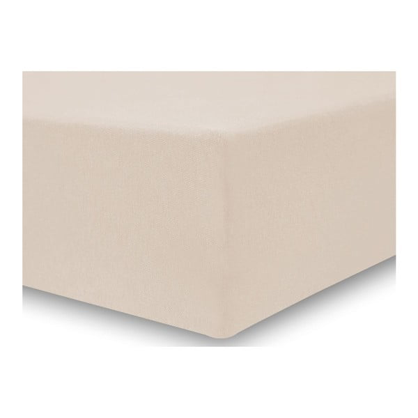 Beżowe prześcieradło elastyczne DecoKing Nephrite, 140/160x200 cm-image-2