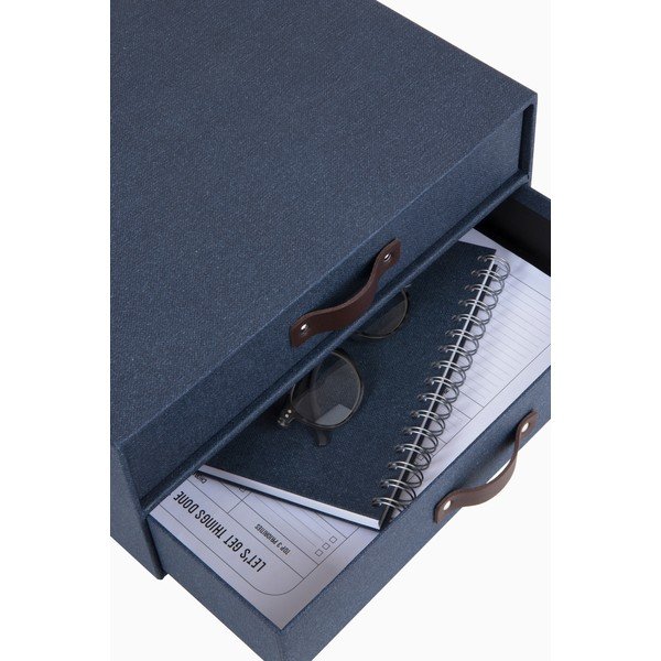 Ciemnoniebieski 2-piętrowy organizer Bigso Box of Sweden Birger, 33x25,5 cm-image-3