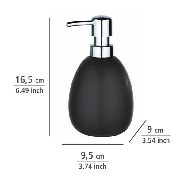 Matowy czarny ceramiczny dozownik do mydła Wenko Polaris-image-3