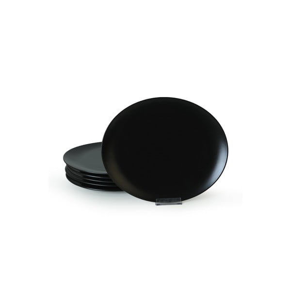 Czarne ceramiczne talerze zestaw 6 szt. ø 32 cm – Hermia