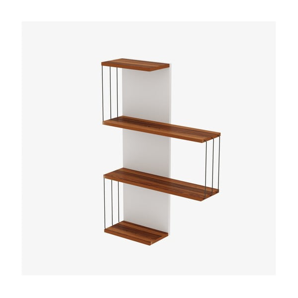 Biało-naturalna wielopoziomowa półka w dekorze sosny 64 cm Cambel – Kalune Design-image-2