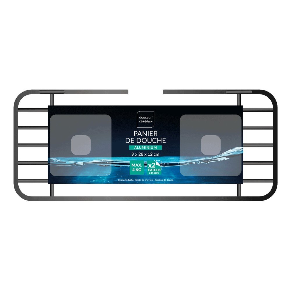 Aluminiowa półka łazienkowa w kolorze matowej czerni bez wiercenia Filaire Aluminium – douceur d'intérieur (zdjęcie 3)