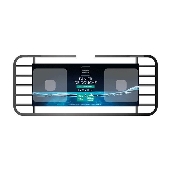 Aluminiowa półka łazienkowa w kolorze matowej czerni bez wiercenia Filaire Aluminium – douceur d'intérieur-image-2