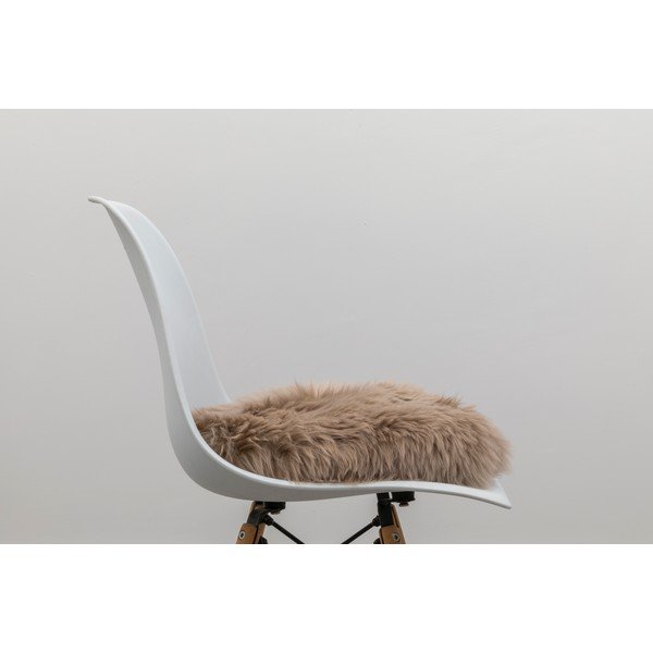 Beżowa poduszka na krzesło ze skóry owczej Native Natural Round, ⌀ 40 cm-image-2