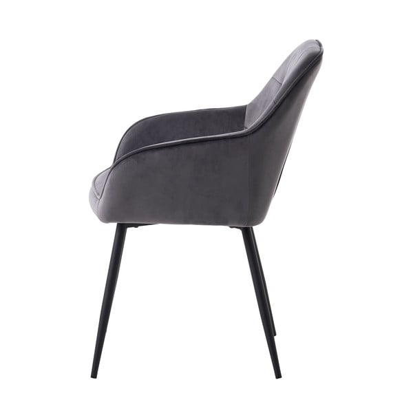 Szare tapicerowane fotele jadalniane zestaw z podłokietnikami 2 szt. Nolan Square – Unique Furniture-image-2