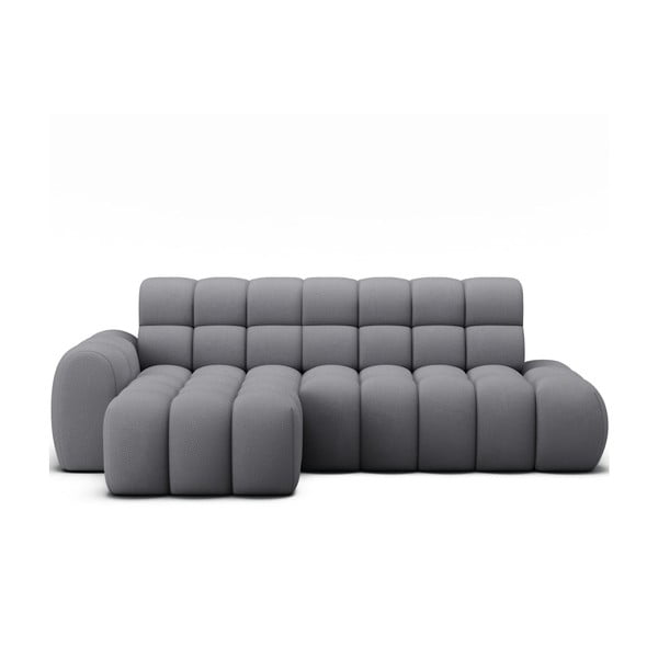 Szary rozkładany narożnik (lewostronny/z szezlongiem) Ceedro – ELTAP