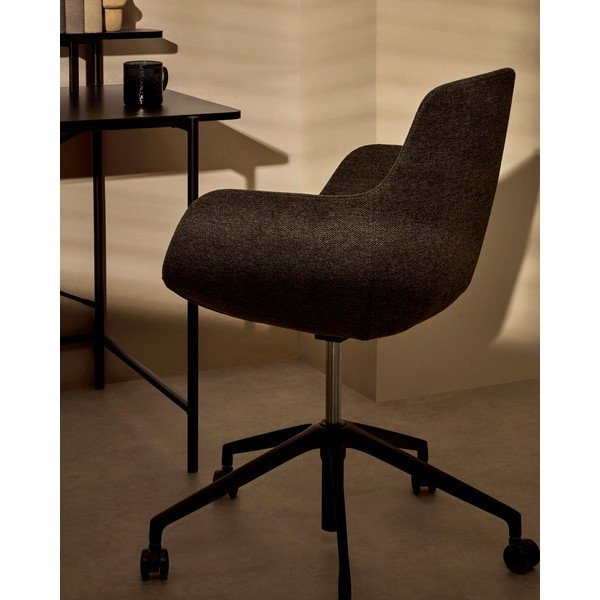 Ciemnoszare krzesło biurowe Tissiana – Kave Home-image-1