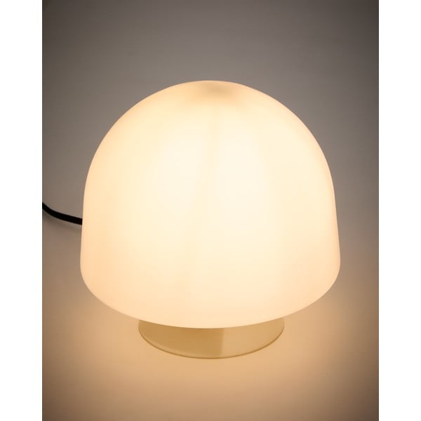 Szarobeżowa lampa stołowa ze szklanym kloszem (wysokość 20 cm) Reig – Kave Home-image-1
