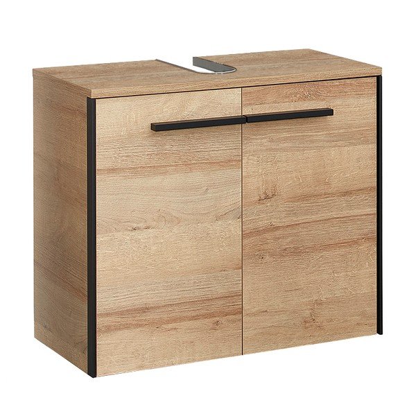 Wisząca szafka pod umywalkę w dekorze dębu w naturalnym kolorze 53x60 cm Quickset 395 – Pelipal-image-2