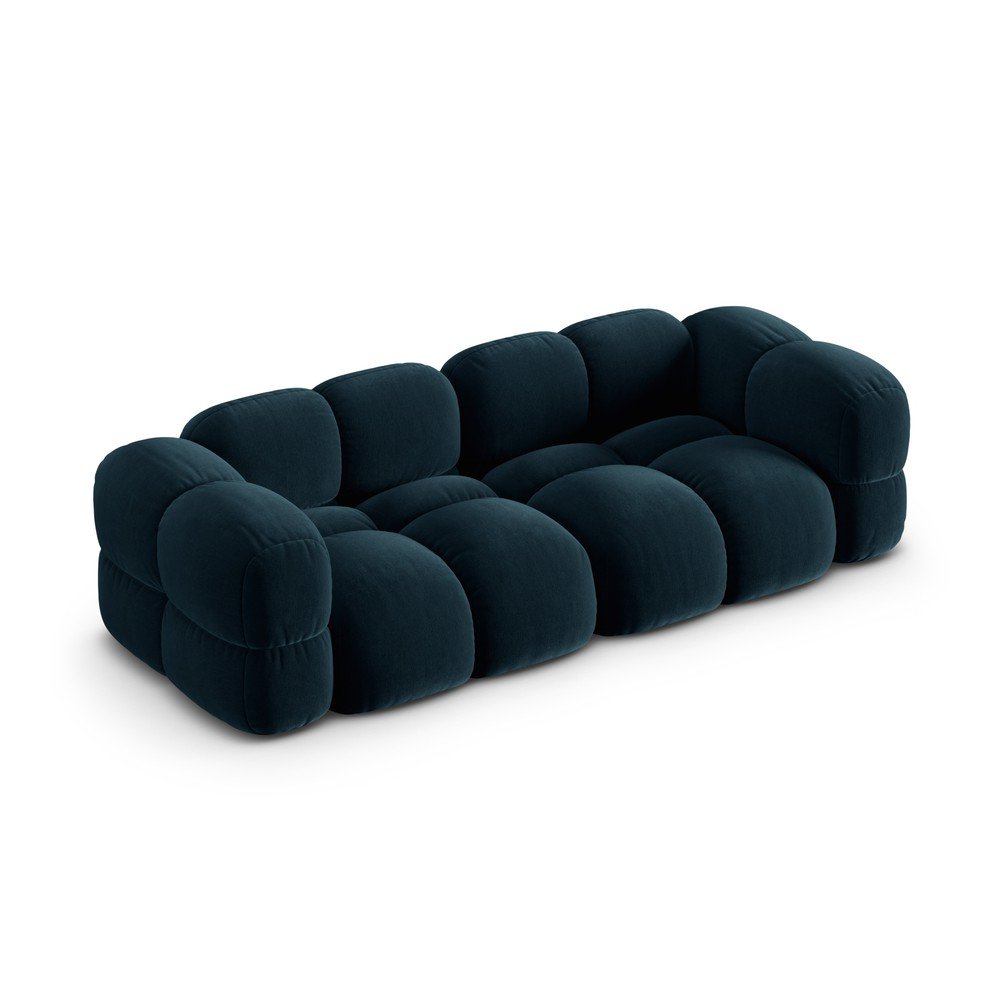 Ciemnoniebieska aksamitna sofa 250 cm Loretto – Cosmopolitan Design (zdjęcie 3)