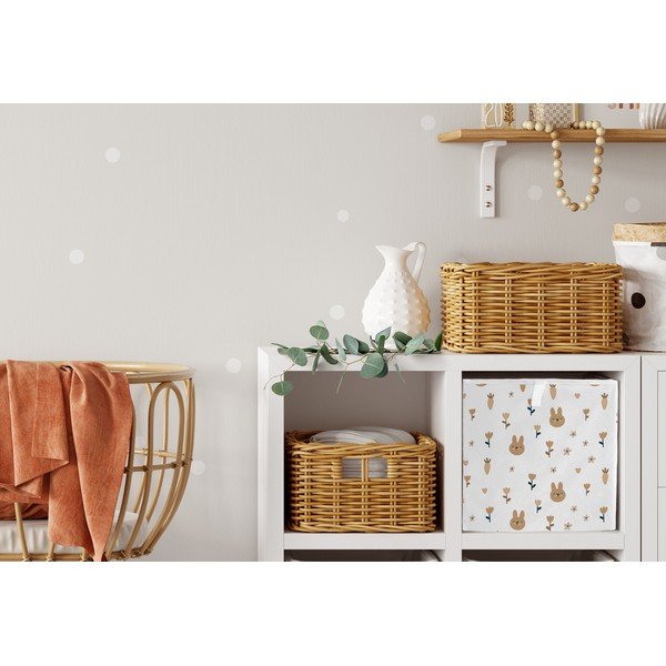 Biały tekstylny dziecięcy pojemnik na zabawki 32x32x32 cm Sweet Bunnies – Butter Kings-image-1