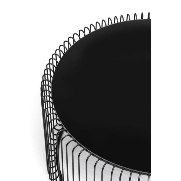 Zestaw 2 czarnych stolików Kare Design Wire-image-4