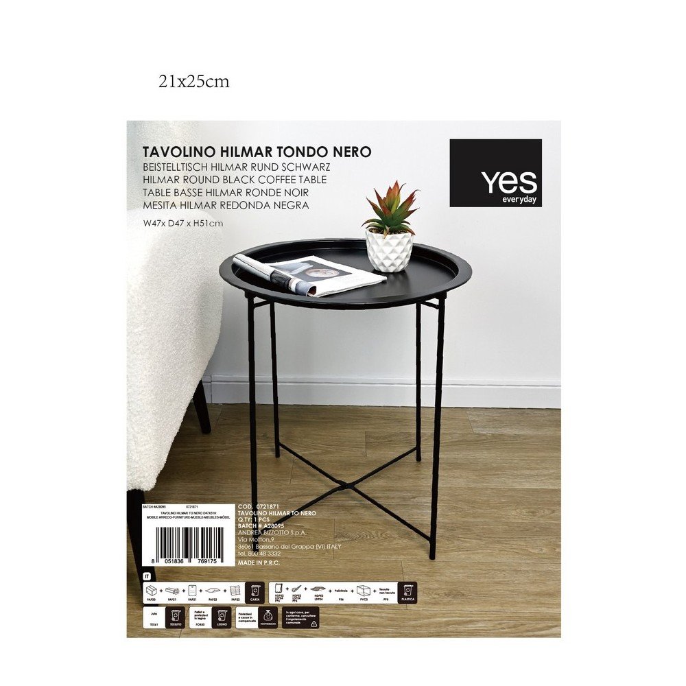 Metalowy okrągły stolik ø 47 cm Hilmar – Yes Everyday (zdjęcie 4)