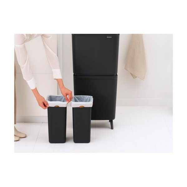 Ciemnoszary plastikowy kosz na śmieci 25+10+10 l do segregacji odpadów SortUp Recycle Hi – Brabantia-image-3