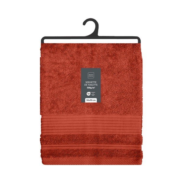 Ceglasty bawełniany ręcznik frotte 50x90 cm Tendresse – douceur d'intérieur-image-4