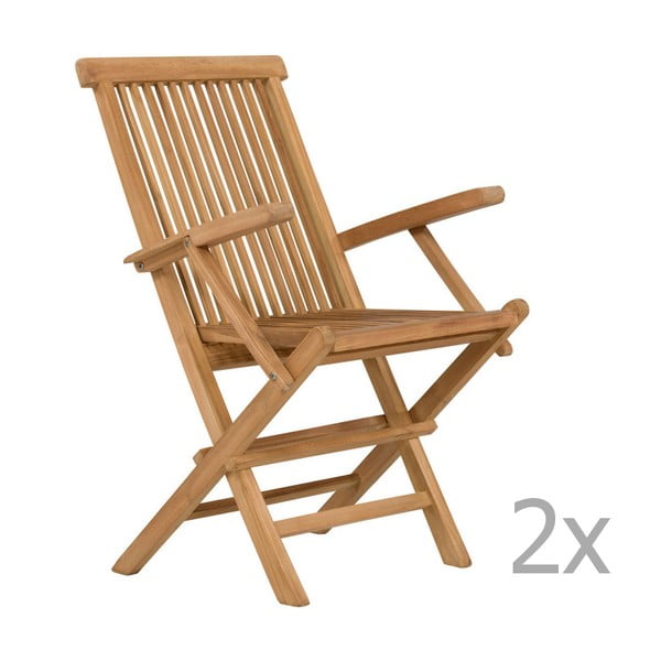 Zestaw 2 krzeseł ogrodowych z drewna tekowego SOB Garden