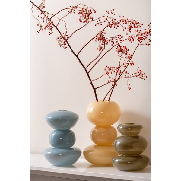 Jasnożółty szklany wazon Bubbles – PT LIVING-image-1