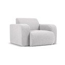 Jasnoszary fotel z materiału bouclé Molino – Micadoni Home