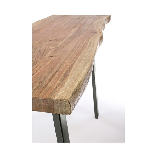 Czarno-naturalna konsola z blatem z drewna akacjowego 45x130 cm Aron – Bizzotto-image-4