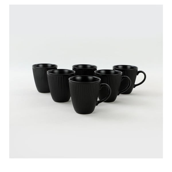 Czarne ceramiczne kubki zestaw 6 szt. 0.3 l – Hermia