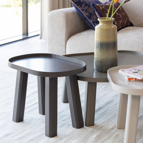 Brązowy okrągły stolik z płyty MDF ø 80 cm Mosa – WOOOD-image-2