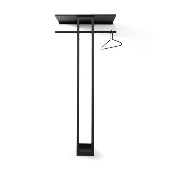Czarny stalowy wieszak ścienny z półką 70 cm Luno Large – Spinder Design-image-4