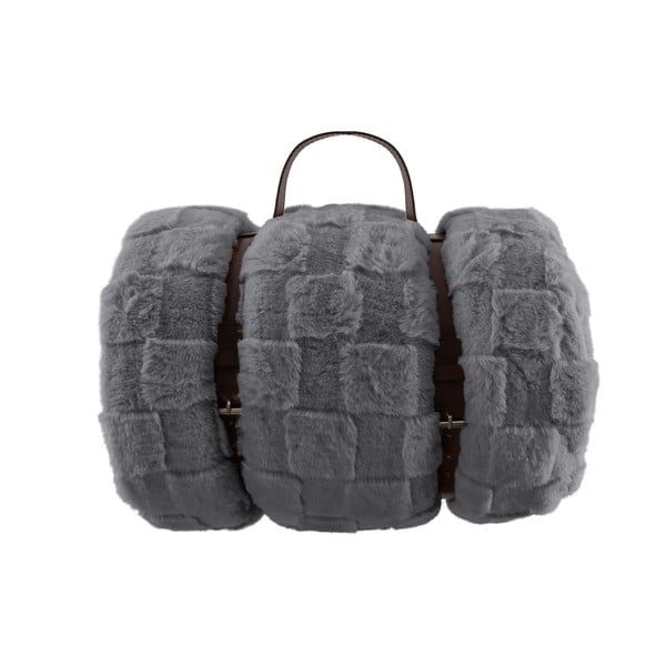 Szary koc z mikropluszu 150x200 cm Rava – Tiseco Home Studio-image-3