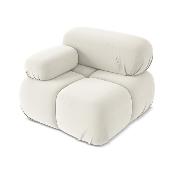 Biały aksamitny moduł sofy (lewostronny) Lokua – Makamii-image-2