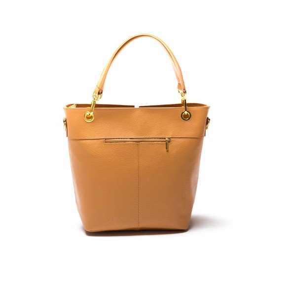 Torebka skórzana Zipper Cognac-image-1