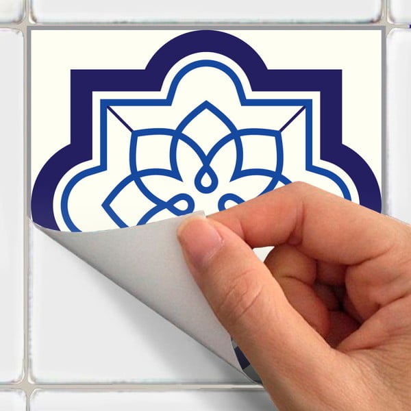 Zestaw 24 naklejek ściennych Ambiance Decals Tiles Eusebio, 10x10 cm-image-1