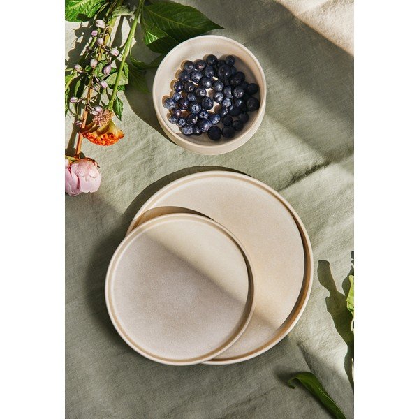 12-częściowy zestaw kremowych naczyń z kamionki Bonami Selection Malia-image-1