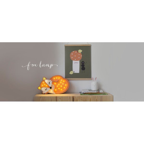 Lampa stołowa z drewna sosnowego pomarańczowa Little Lights Fox Wild, długość 31 cm-image-2