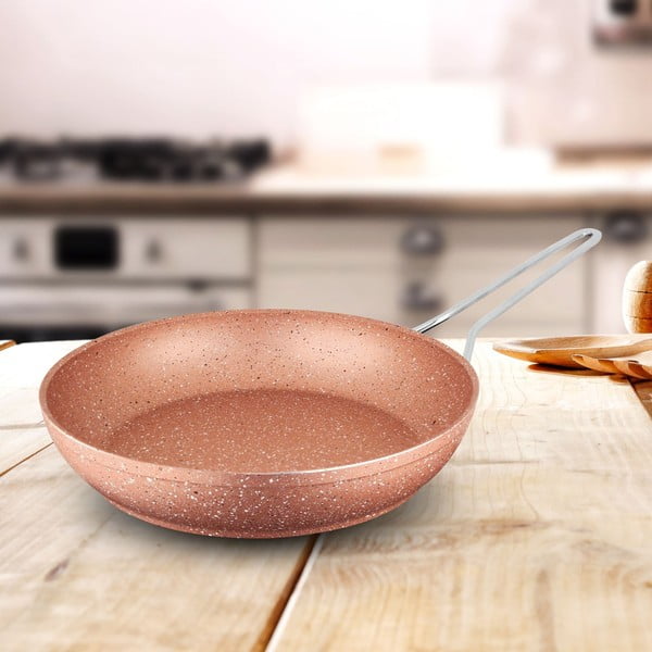 Różowa aluminiowa patelnia Güral Porselen Classic, ø 28 cm-image-1