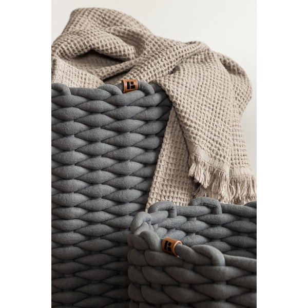 Tekstylny koszyk ø 40x40 cm Peach Skin Round XL – Bigso-image-3