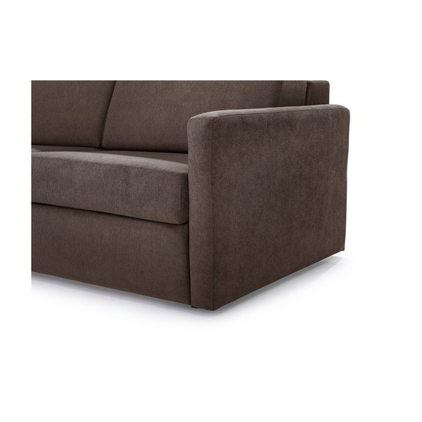 Brązowa sofa rozkładana z materacem Scandic Soul-image-4