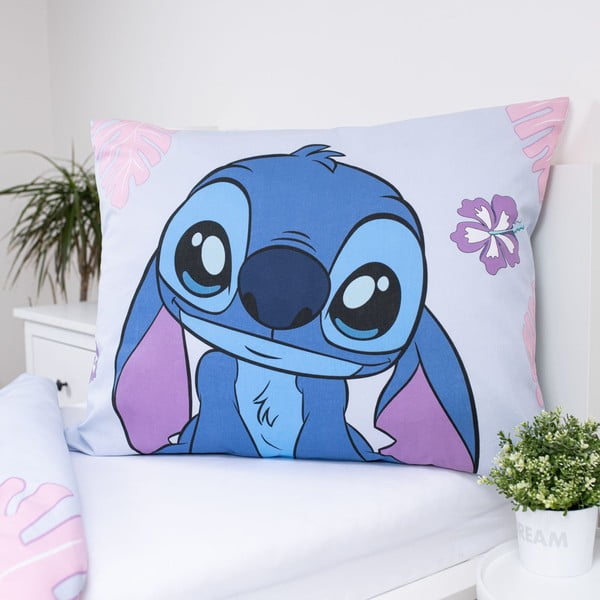 Niebiesko-fioletowa bawełniana pościel dziecięca jednoosobowa 140x200 cm Lilo and Stitch "Cute" – Jerry Fabrics-image-3