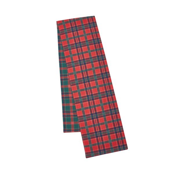 Bawełniany bieżnik ze świątecznym motywem 220x32 cm Christmas Tartan Check – Catherine Lansfield