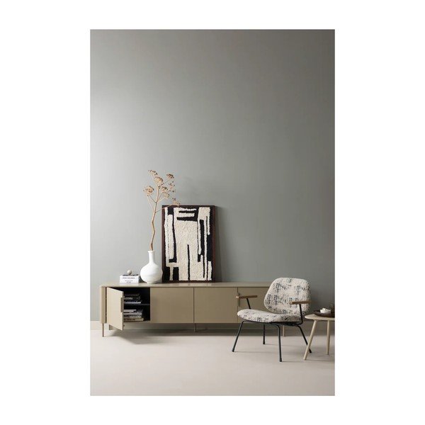 Beżowy fotel z tkaniny szenilowej Aure – WOOOD-image-2