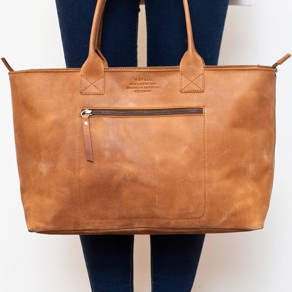 Skórzana torebka vintage Madam Rose, camel-image-3