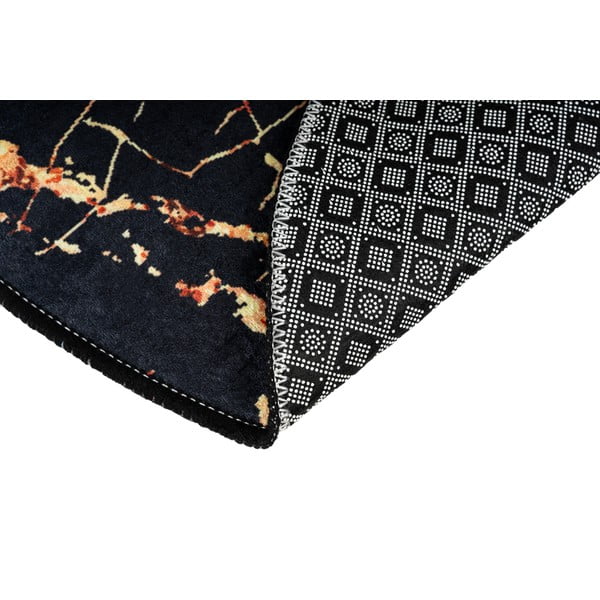 Zestaw 2 czarnych owalnych dywaników łazienkowych Foutastic Gold Marble-image-4