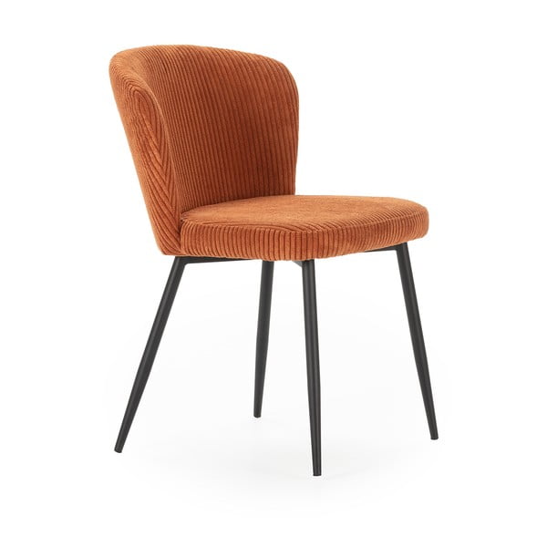Pomarańczowe sztruksowe krzesła zestaw 4 szt. Megan – Marckeric