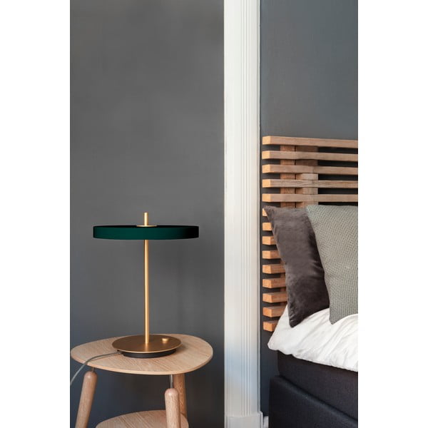 Ciemnozielona lampa stołowa LED ze ściemniaczem i metalowym kloszem (wysokość 41,5 cm) Asteria Table – UMAGE-image-1