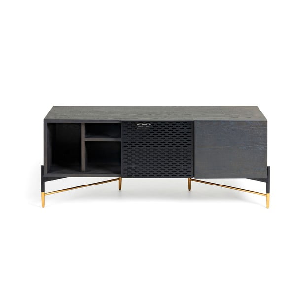 Czarna szafka pod TV Kave Home Norfort